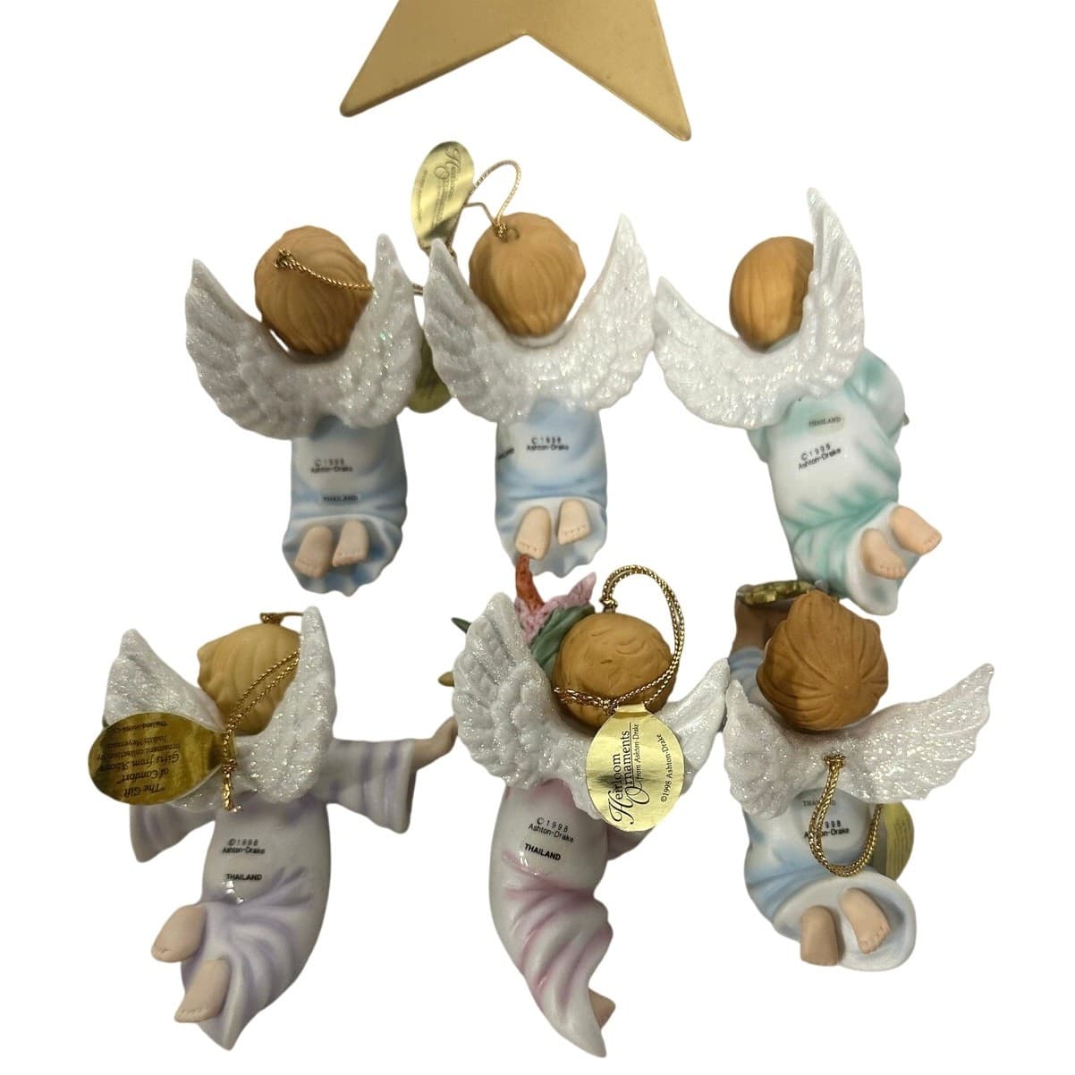 Ashton Drake Vintage 1998 1999 Gifts from Above Angel Cherub Ornaments -Set of 8 - Thumbnail 12