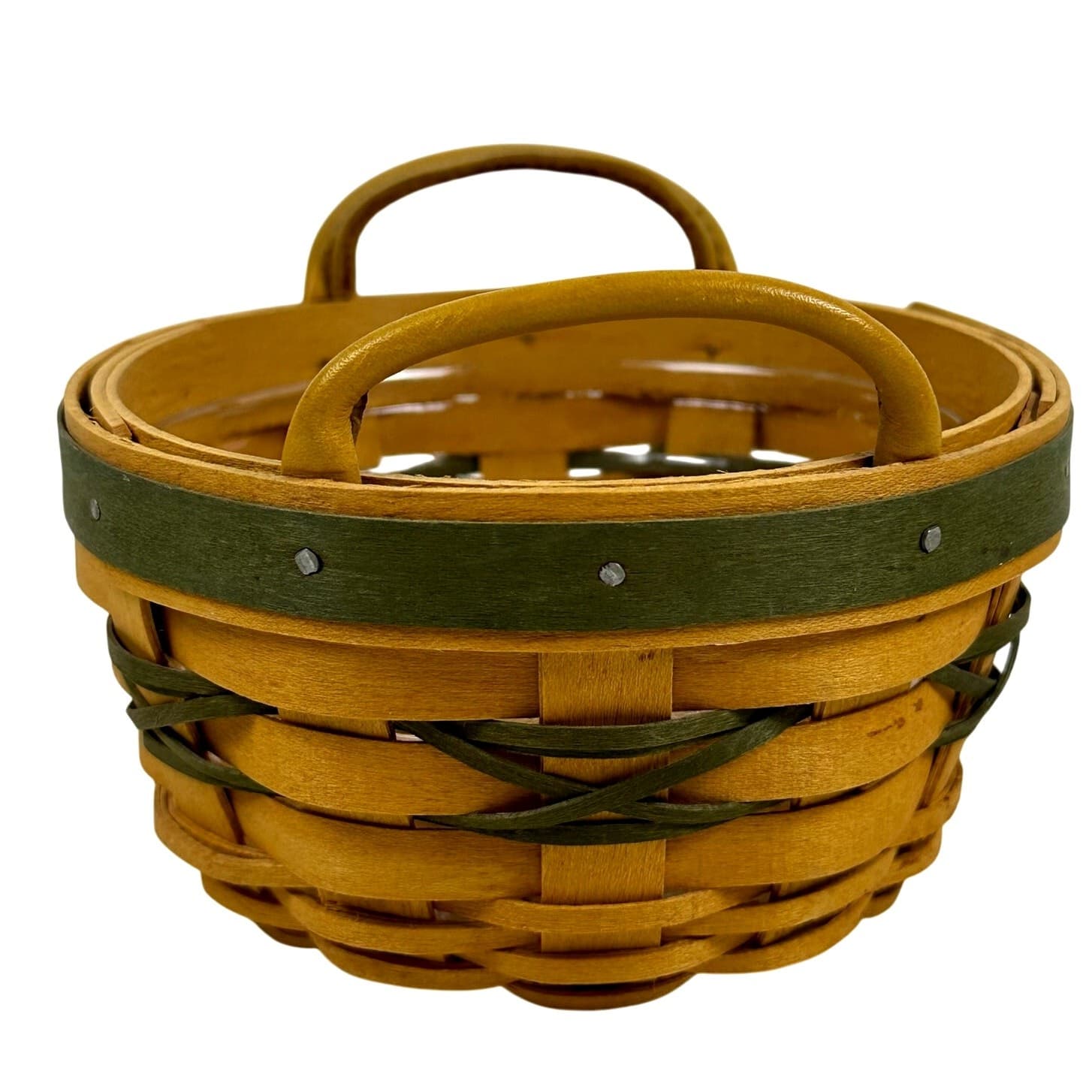 Longaberger 1999 Tree Trimming Peppermint Basket Green Trim w/ Protector USA