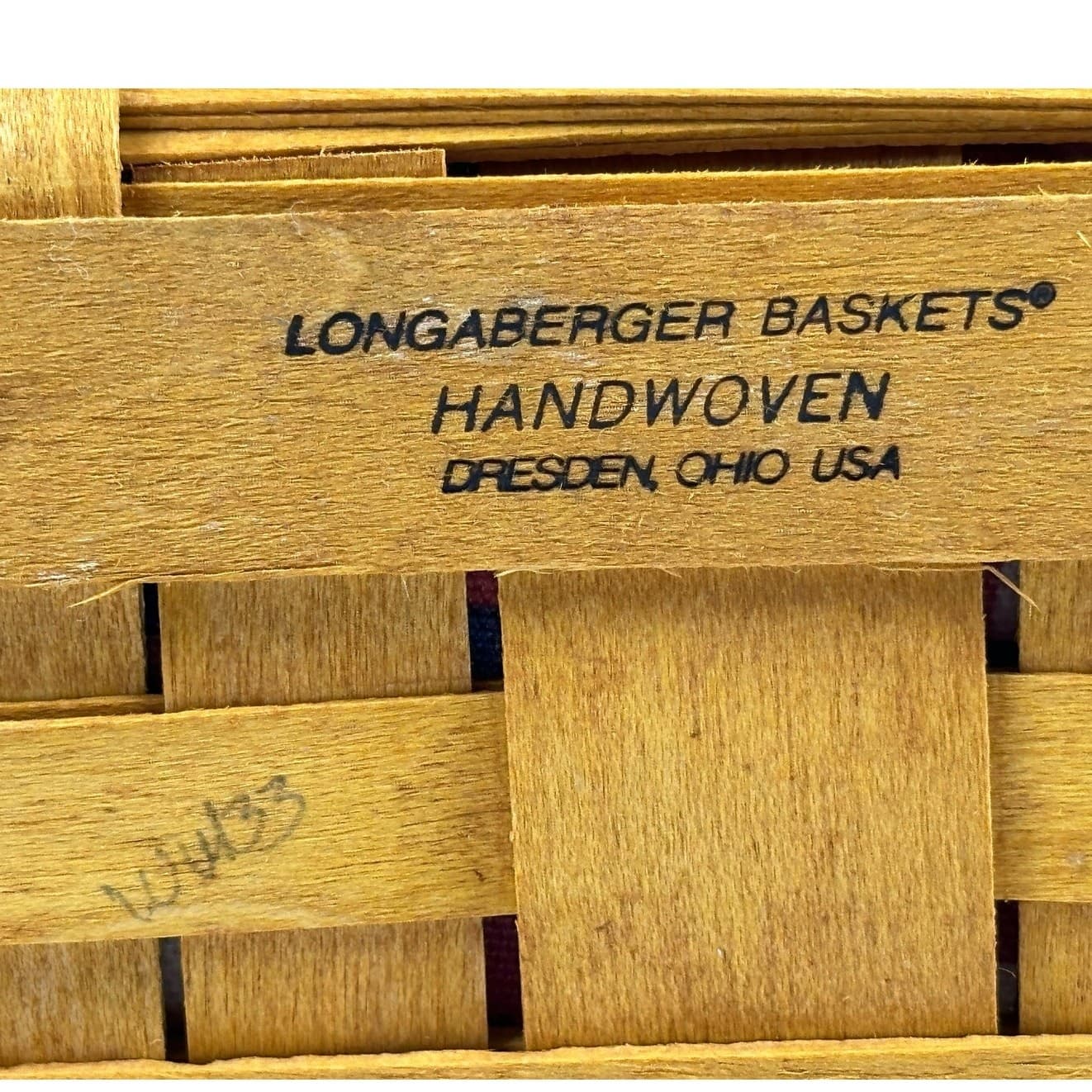 2001 Longaberger Medium Candle Basket w Plaid Liner & Protector Handwoven USA - Thumbnail 7