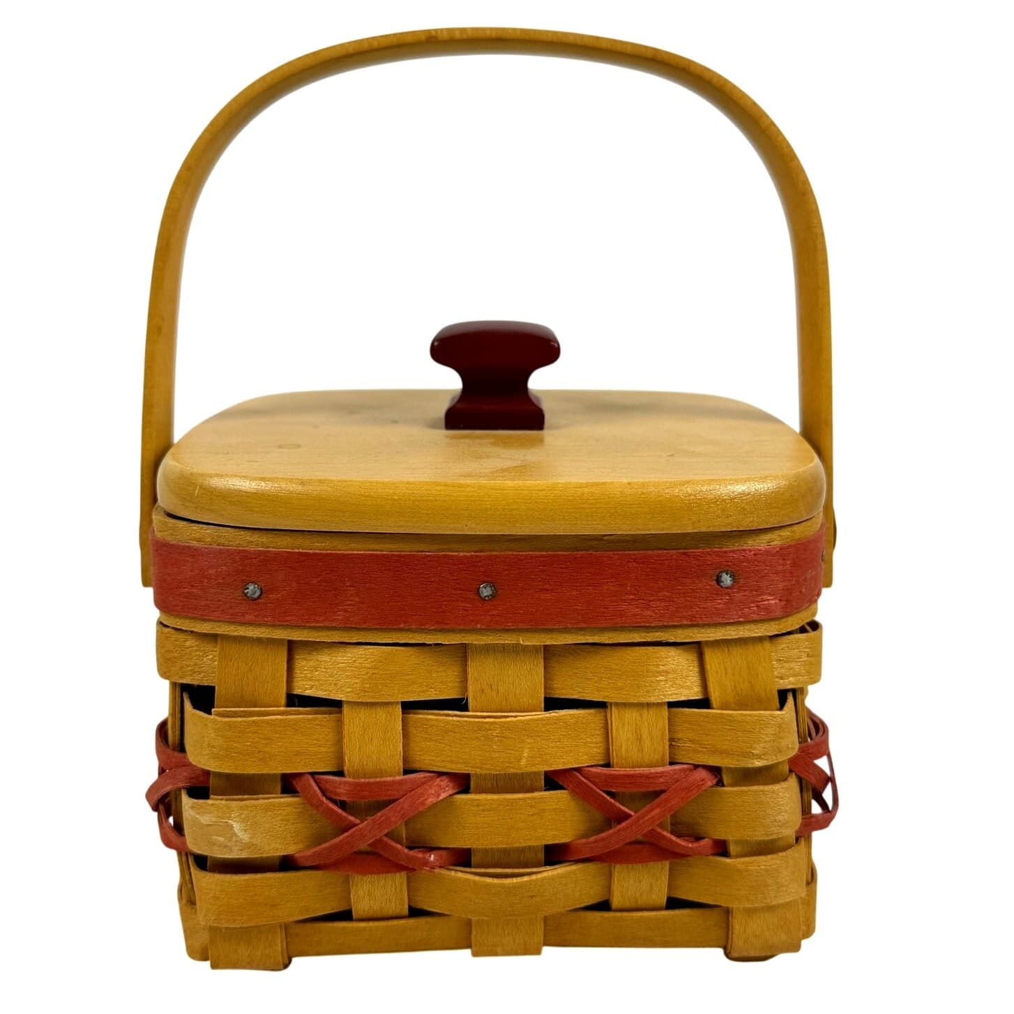 Longaberger 2000 Tree Trimming Basket WoodCrafts Lid Protector Christmas USA - Thumbnail 4