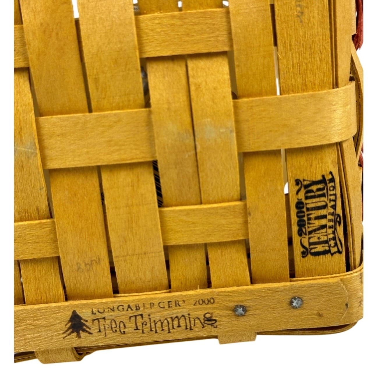 Longaberger 2000 Tree Trimming Basket WoodCrafts Lid Protector Christmas USA - Thumbnail 8