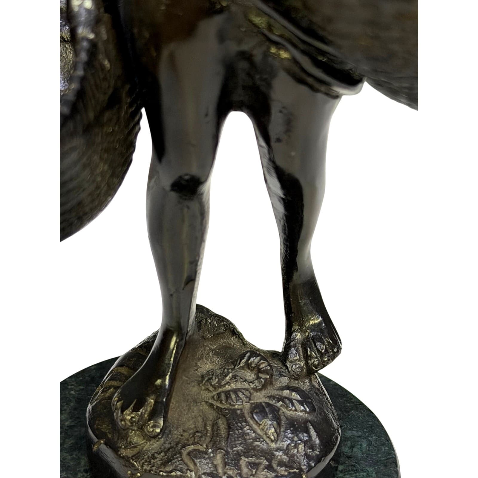 Vintage Andrea by Sadek Figural Boy Statue Baskets Marble Base Bronze Finish 11" - Thumbnail 8