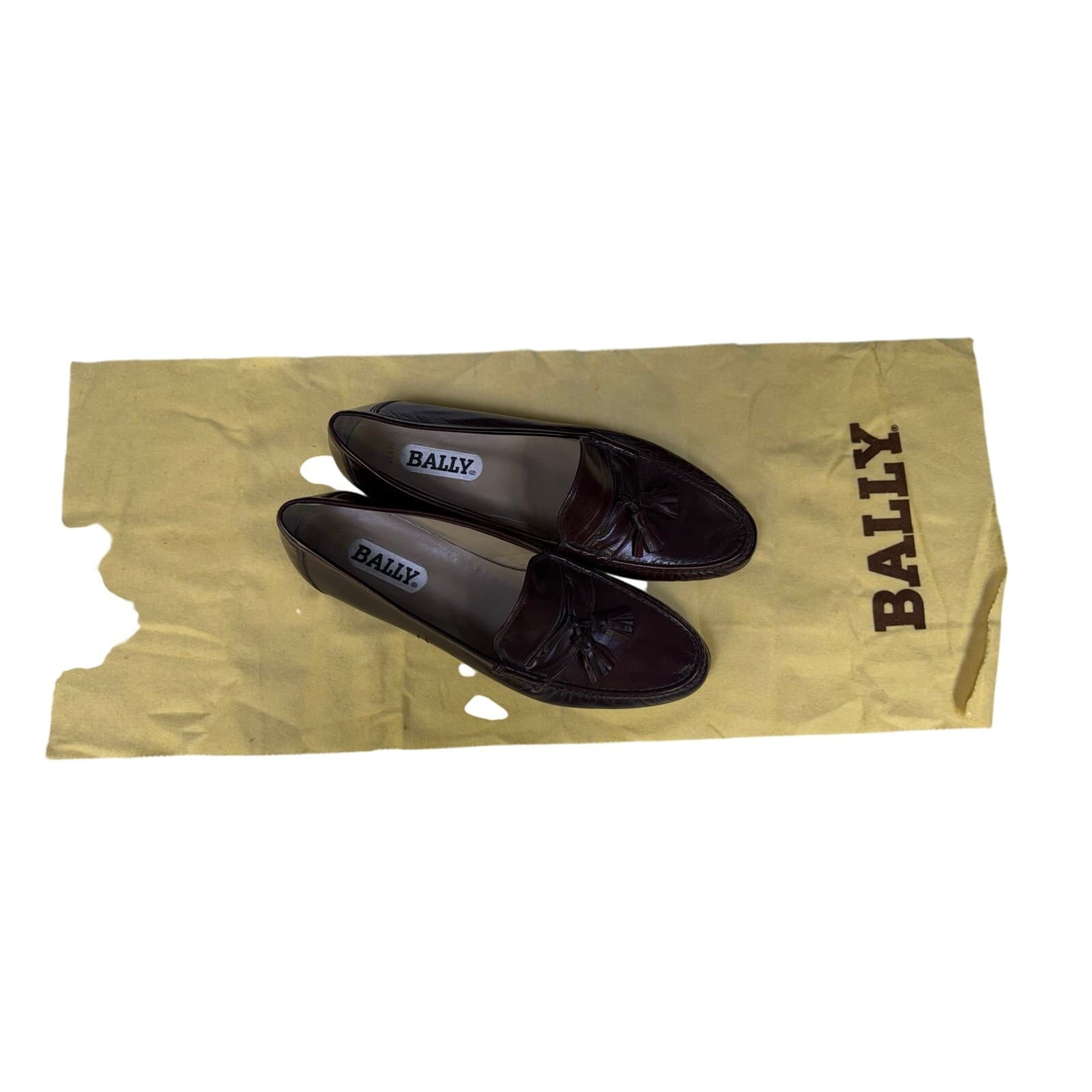 Bally Sesto Tassel Loafers Mens 10 E Brown Leather Dress Shoes Italy Slip On-New - Thumbnail 11