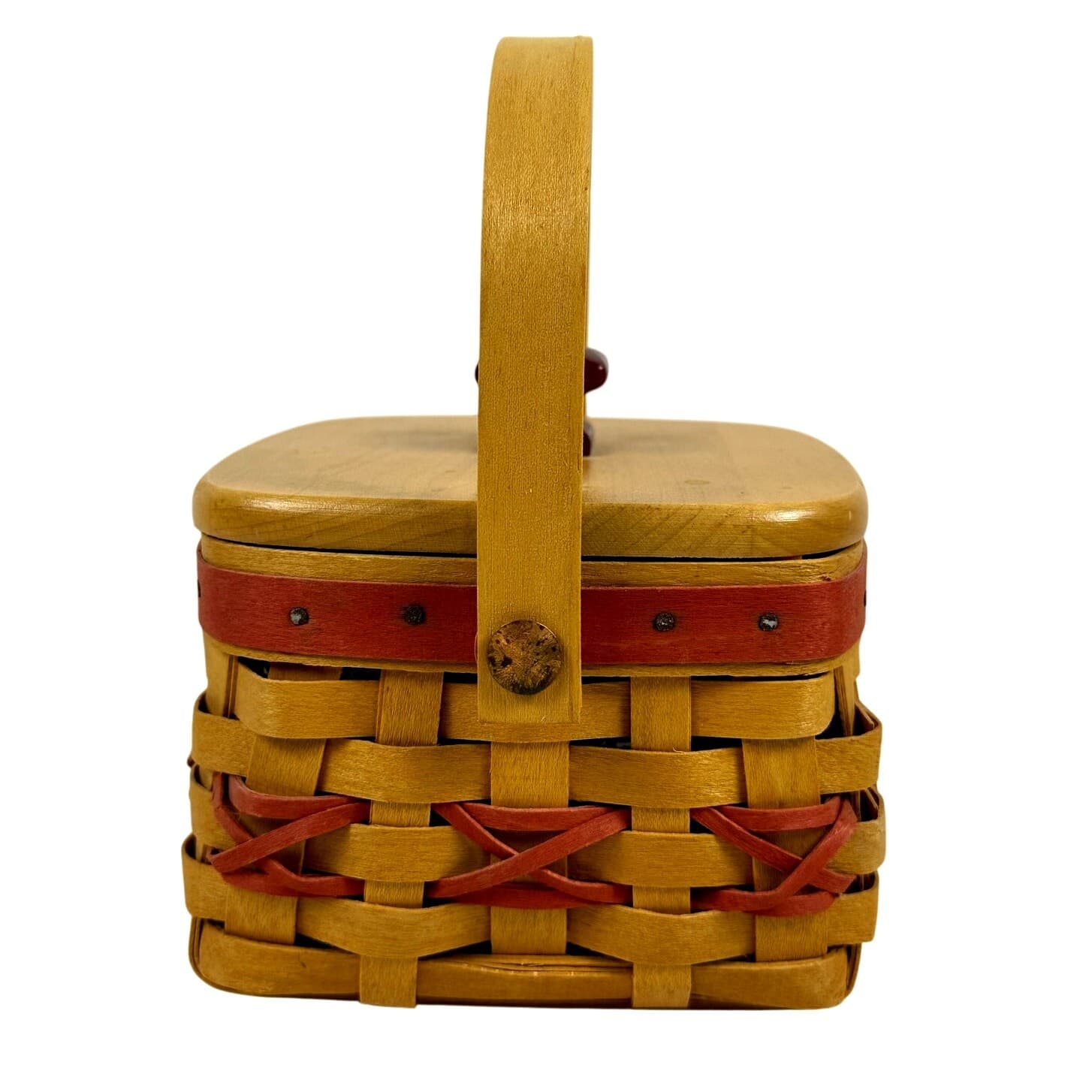 Longaberger 2000 Tree Trimming Basket WoodCrafts Lid Protector Christmas USA - Thumbnail 5