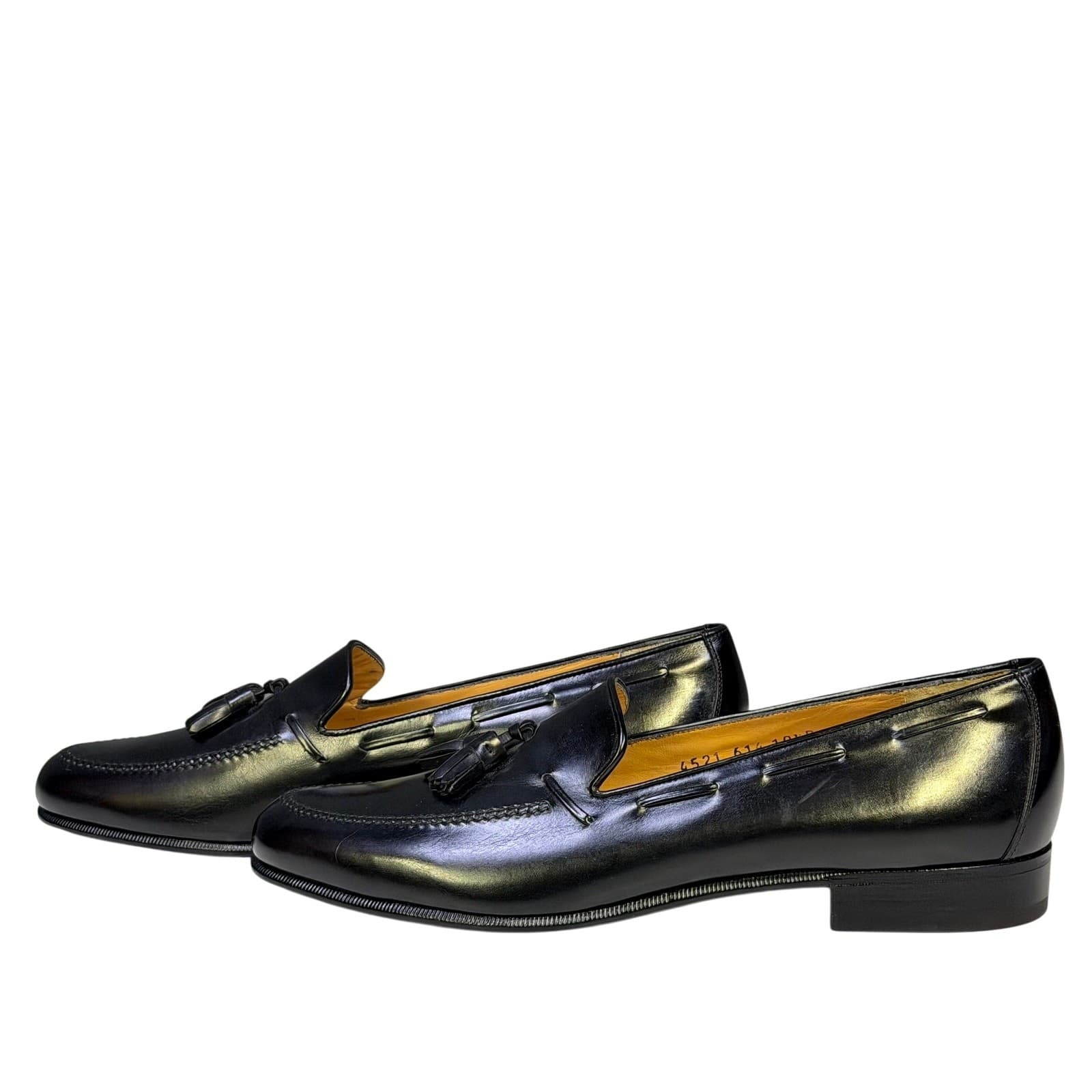 Salvatore Ferragamo Black Leather Tassel Moccasins Loafers Mens 10.5 B Italy New - Thumbnail 4