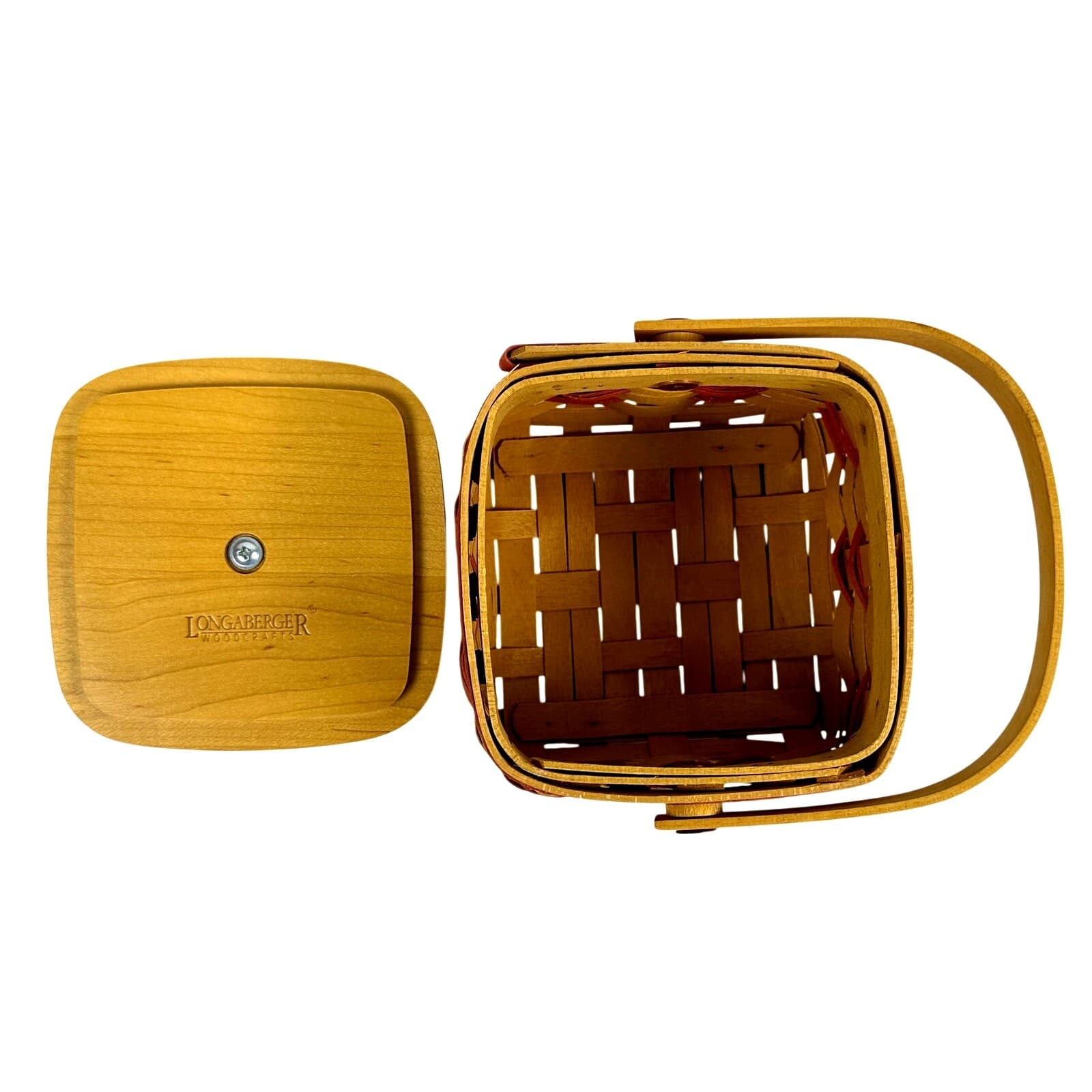 Longaberger 2000 Tree Trimming Basket WoodCrafts Lid Protector Christmas USA - Thumbnail 10