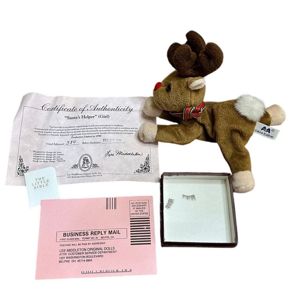 Lee Middleton 1998 Original Doll 00053 #354 "Santa's Little Helper-Girl"-NEW! - Thumbnail 7