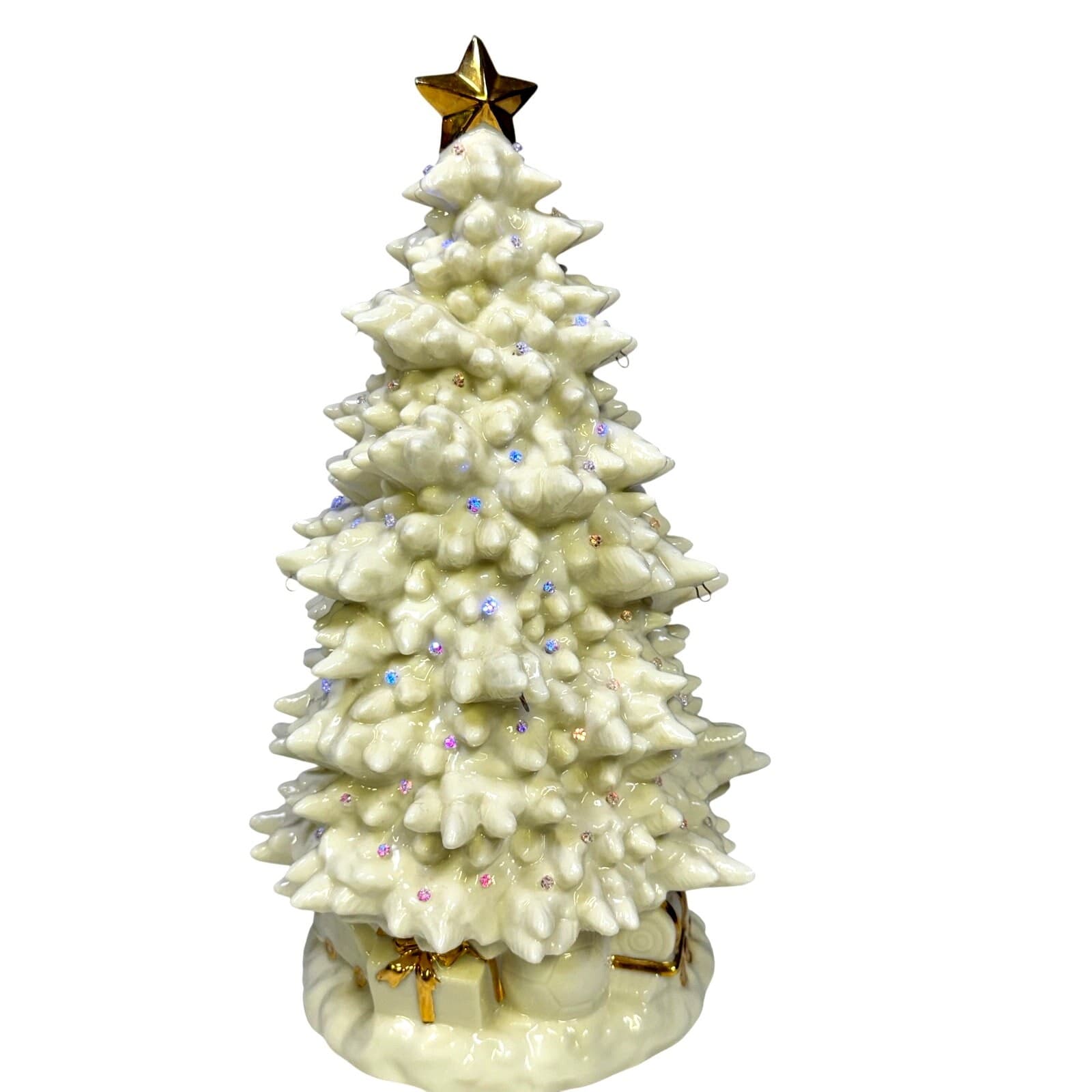 Mikasa KT275-925 Illuminated Porcelain Christmas Tree Cream Holiday w Box - Thumbnail 4