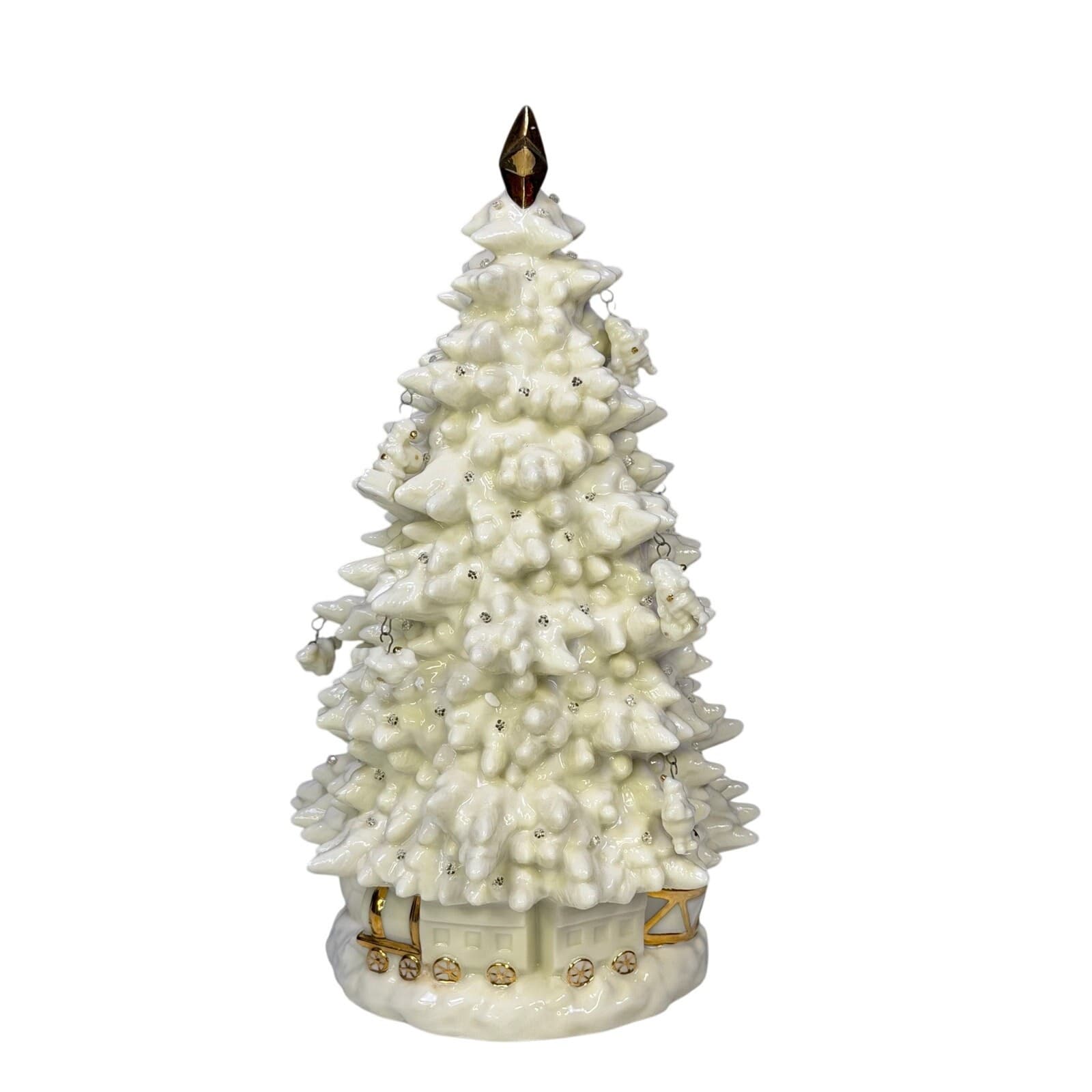 Mikasa KT275-925 Illuminated Porcelain Christmas Tree Cream Holiday w Box - Thumbnail 10