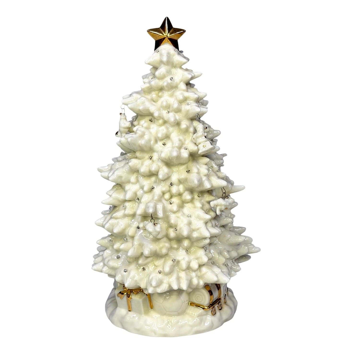 Mikasa KT275-925 Illuminated Porcelain Christmas Tree Cream Holiday w Box - Thumbnail 8