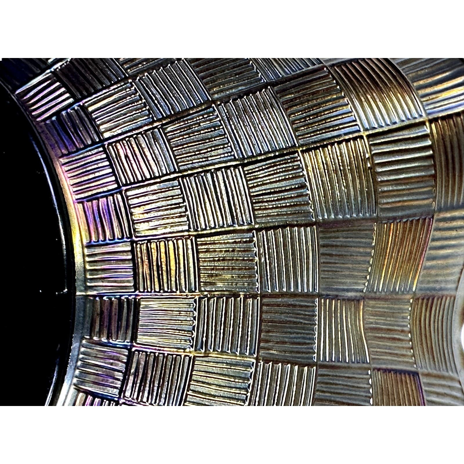 Northwood Glass 1900-20 Amethyst Carnival Glass 11" Ruffled Rim Iridescent Bowl - Thumbnail 6