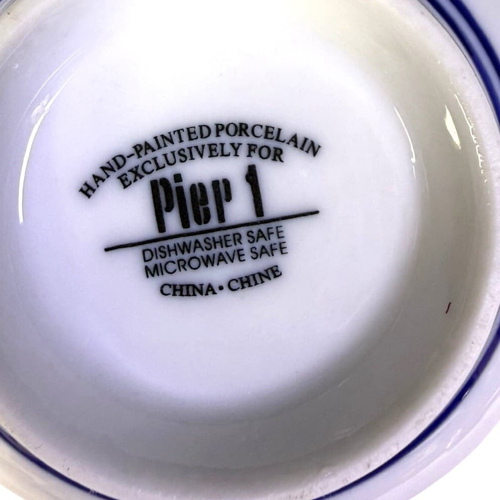 Pier 1 Mandarin Bowls Blue White Porcelain 5.5" Rice Soup Bowls China-Set of 4 - Thumbnail 5