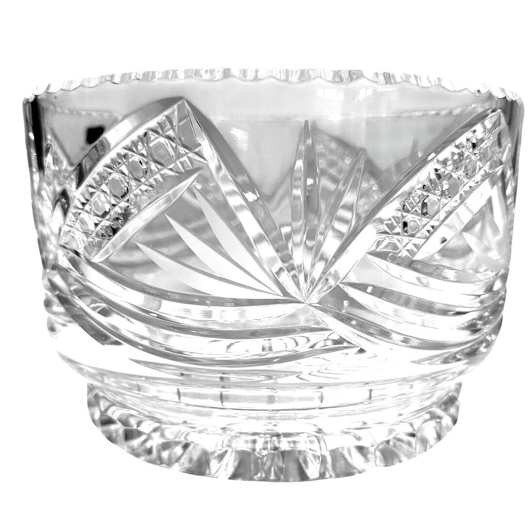 Delta Imports Poland Cut 24%Lead Crystal Vintage Round Centerpiece Bowl-Stunning - Thumbnail 3