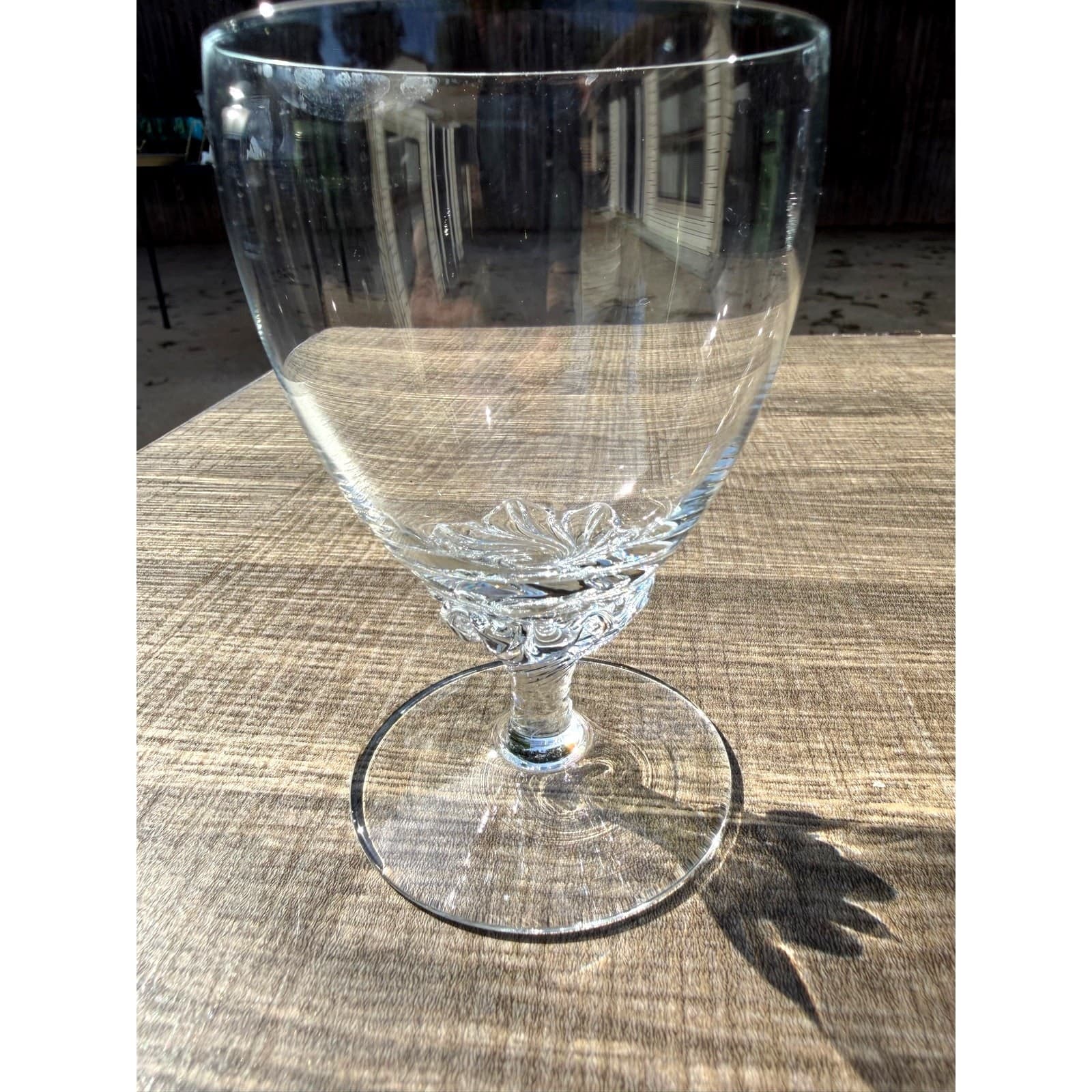 Clear Wine Glasses Swirl Base Goblets 4.25” Elegant Vintage Barware-Set of 6 - Thumbnail 2