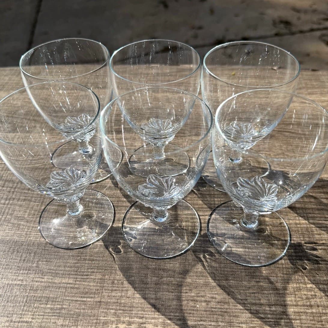 Clear Wine Glasses Swirl Base Goblets 4.25” Elegant Vintage Barware-Set of 6 - Thumbnail 8