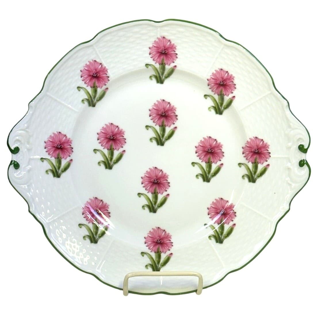 Raynaud Limoges Retired 1995-2018 'Villandry Rose' Handled 11" Cake Plate-Rare