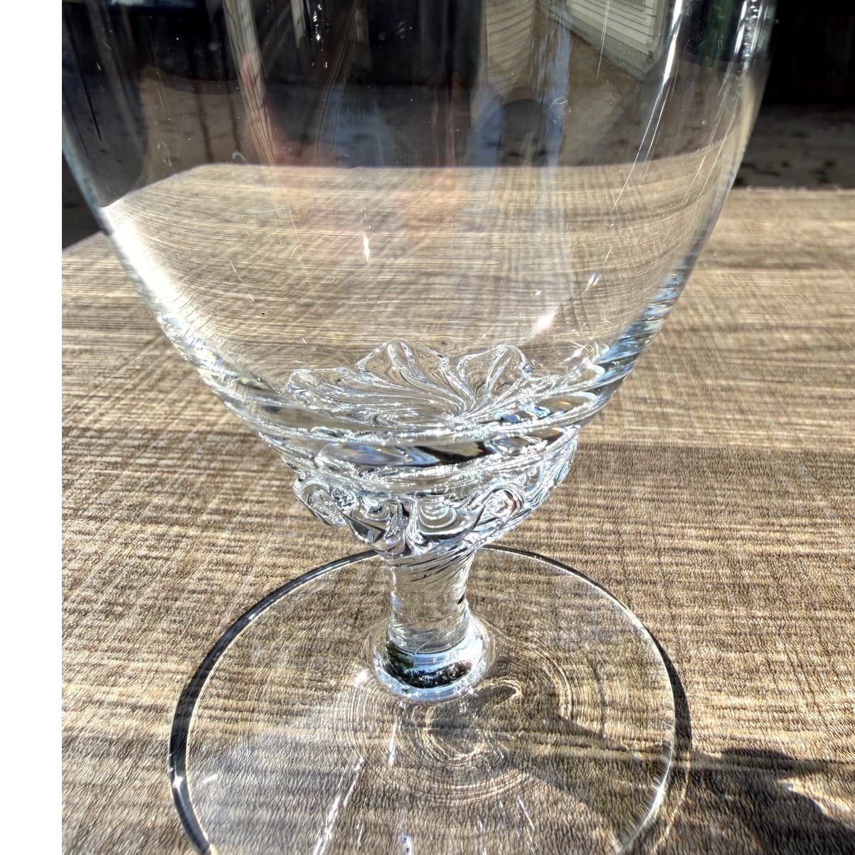 Clear Wine Glasses Swirl Base Goblets 4.25” Elegant Vintage Barware-Set of 6 - Thumbnail 5
