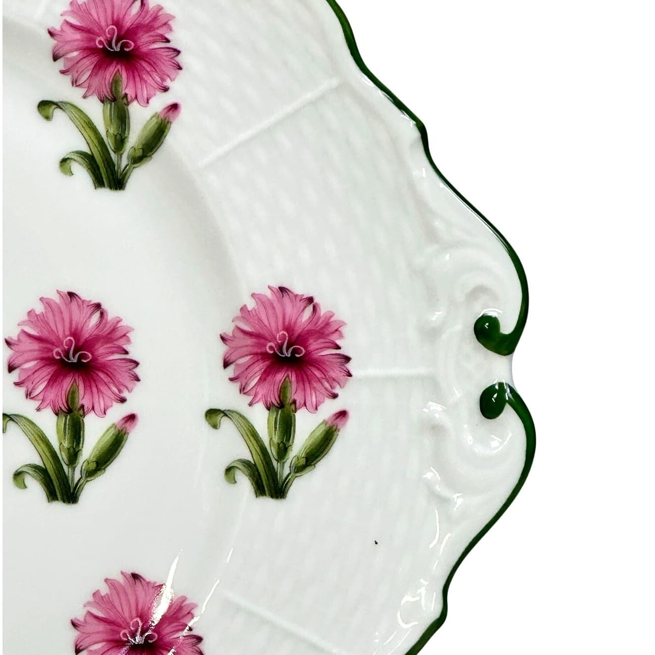 Raynaud Limoges Retired 1995-2018 'Villandry Rose' Handled 11" Cake Plate-Rare - Thumbnail 5