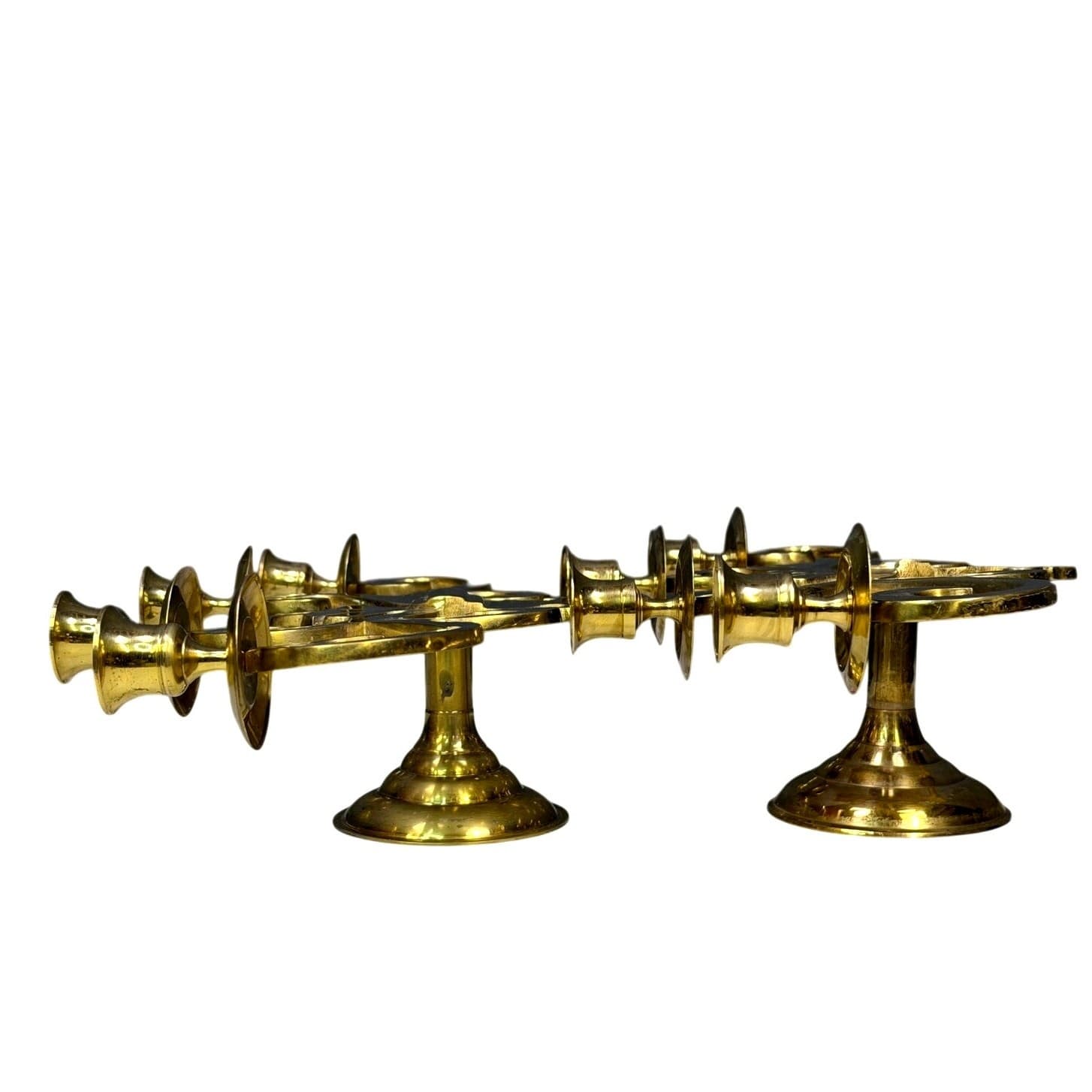 Brass 4 Candle 16" Wall Sconces Hollywood Regency Fleur de Lis-Set of 2 Vintage - Thumbnail 2