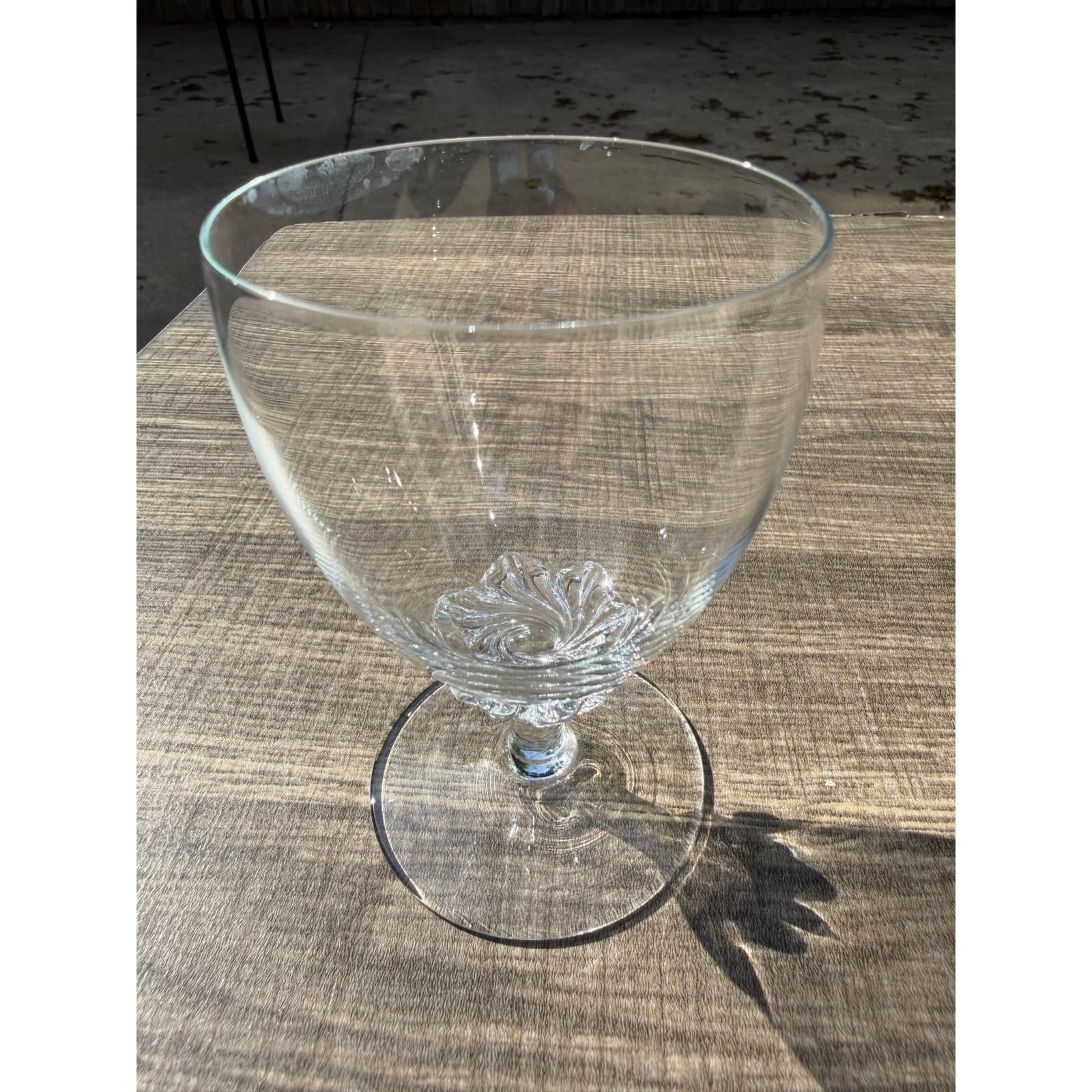 Clear Wine Glasses Swirl Base Goblets 4.25” Elegant Vintage Barware-Set of 6 - Thumbnail 4