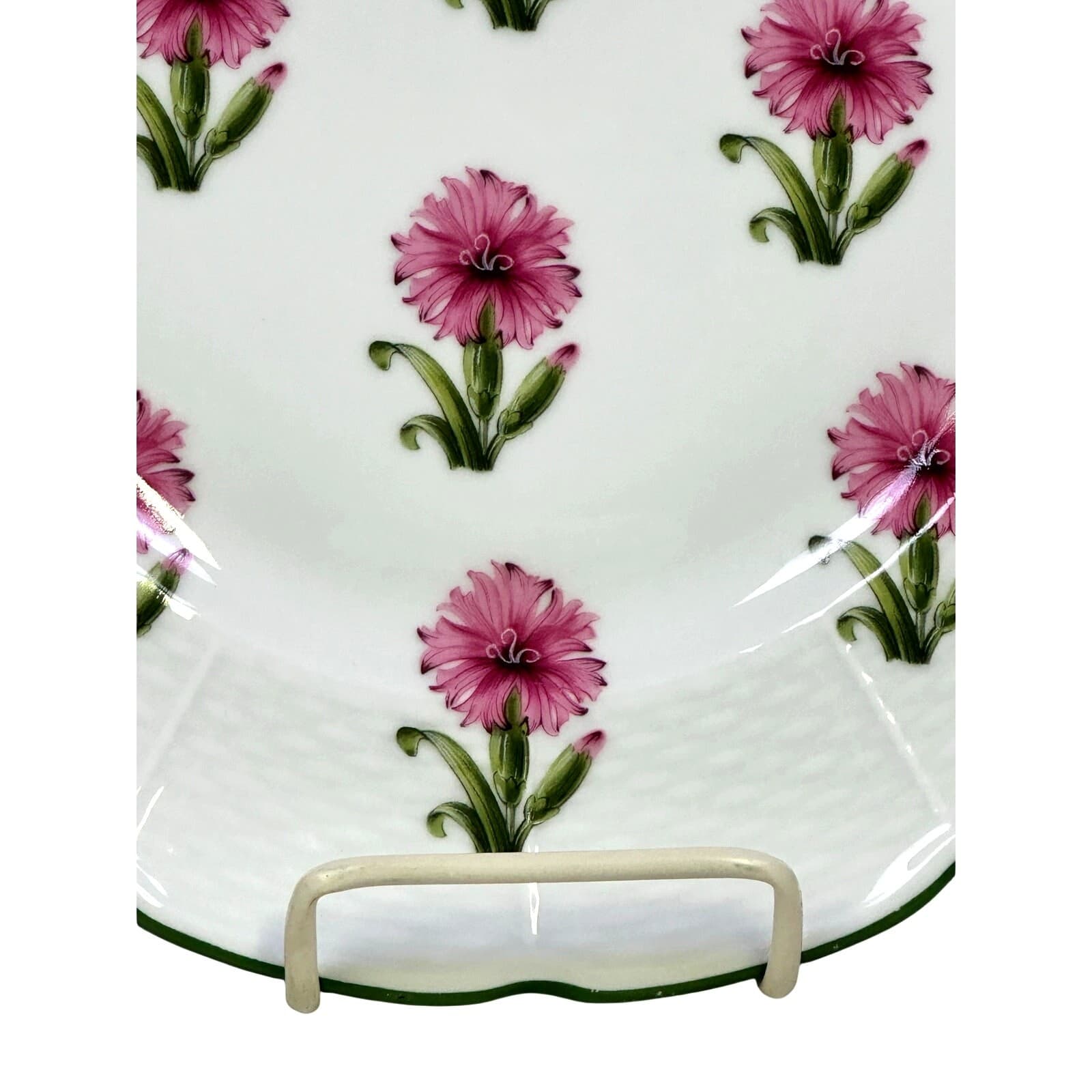 Raynaud Limoges Retired 1995-2018 'Villandry Rose' Handled 11" Cake Plate-Rare - Thumbnail 6