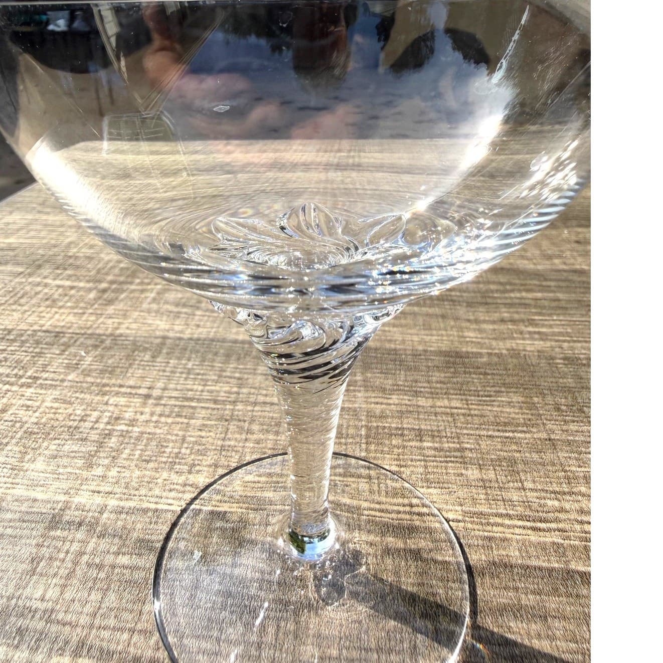 Clear Champagne(2)/Cordial(1) Swirl Base Stemware 4 5/8” Elegant Vintage Barware - Thumbnail 6