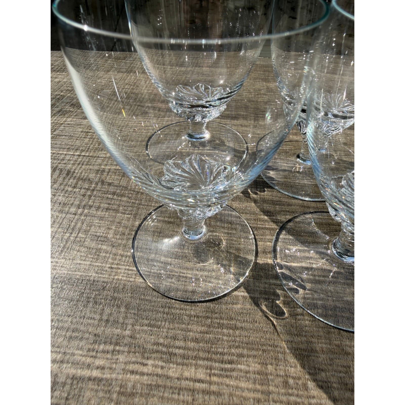 Clear Wine Glasses Swirl Base Goblets 4.25” Elegant Vintage Barware-Set of 6 - Thumbnail 10