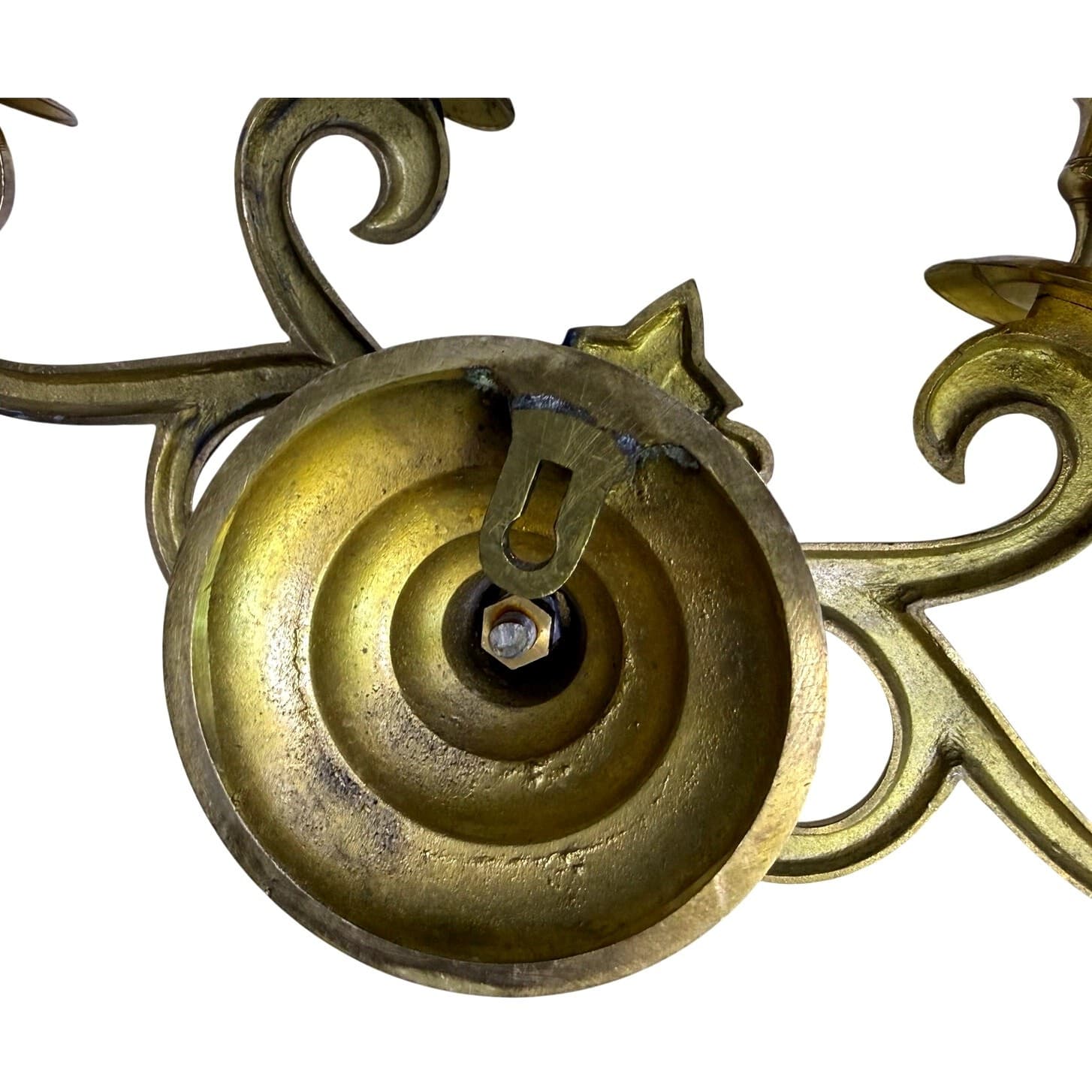 Brass 4 Candle 16" Wall Sconces Hollywood Regency Fleur de Lis-Set of 2 Vintage - Thumbnail 5