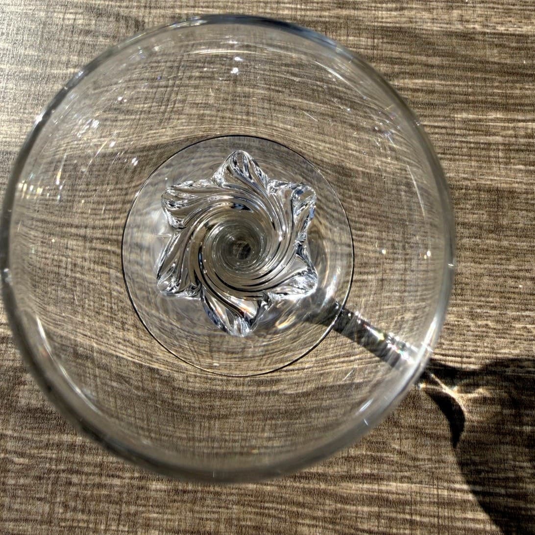 Clear Glass Wine Glasses Swirl Base Stemware 7” Elegant Vintage Barware-Set of 8 - Thumbnail 12