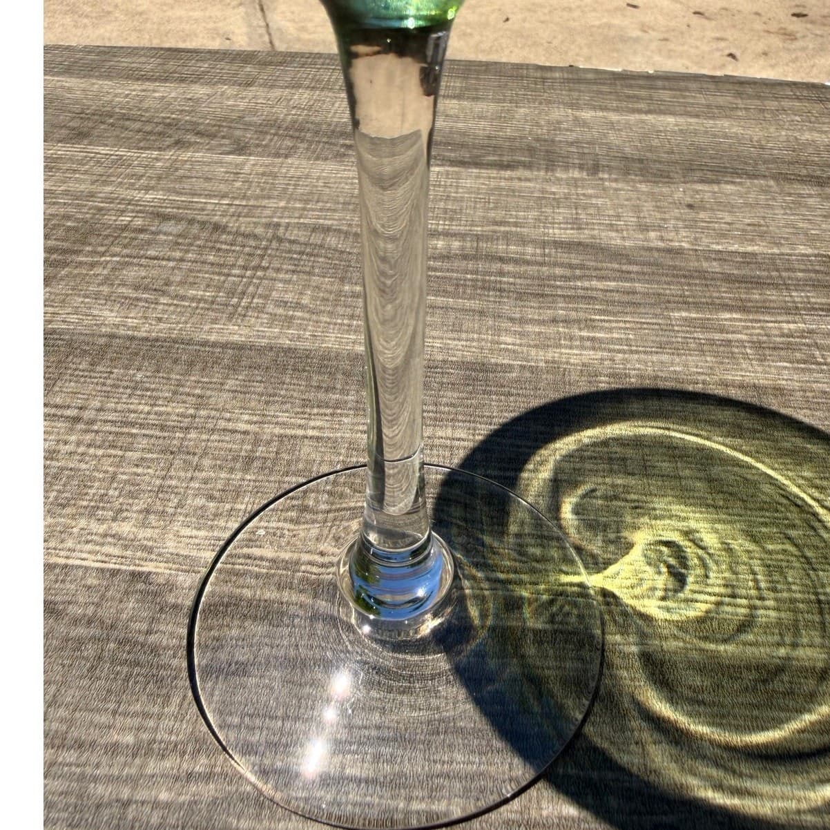 Vintage Olive Green Martini Glass Art Glass Cocktail Stemware 8” Contemporary - Thumbnail 6