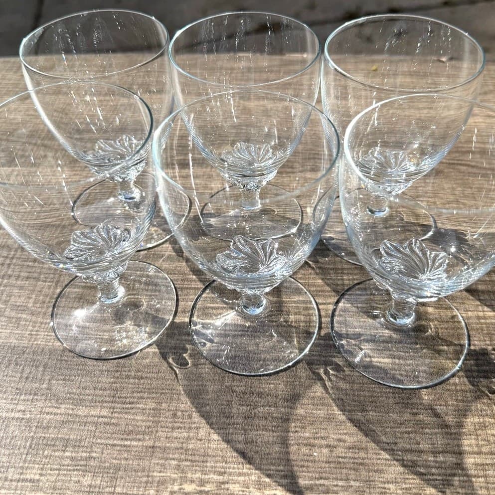 Clear Glass Brandy Snifters Swirl Base Stem 5” Elegant Vintage Barware-Set of 6 - Thumbnail 5