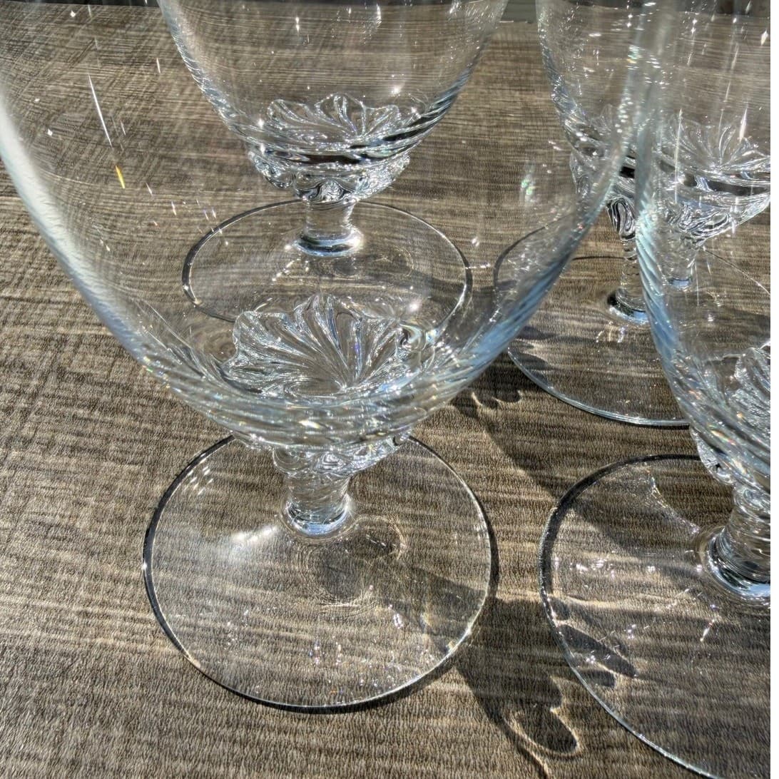 Clear Glass Brandy Snifters Swirl Base Stem 5” Elegant Vintage Barware-Set of 6 - Thumbnail 6