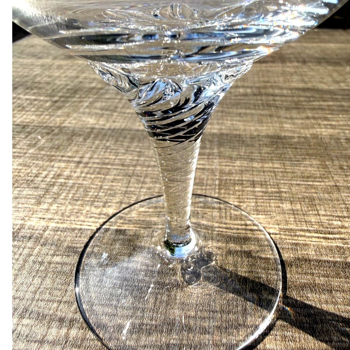 Clear Champagne(2)/Cordial(1) Swirl Base Stemware 4 5/8” Elegant Vintage Barware - Thumbnail 5
