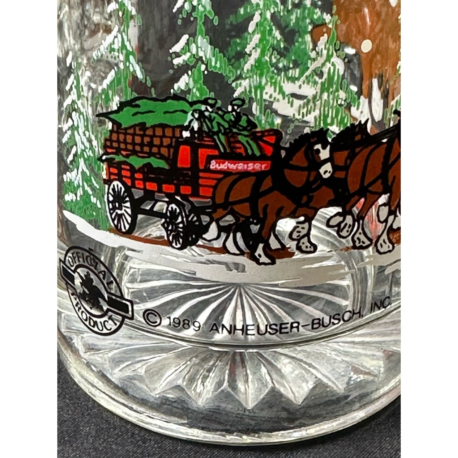 1989 Anheuser Busch Budweiser Clydesdale Christmas Beer Mugs Set of 4 - Thumbnail 6