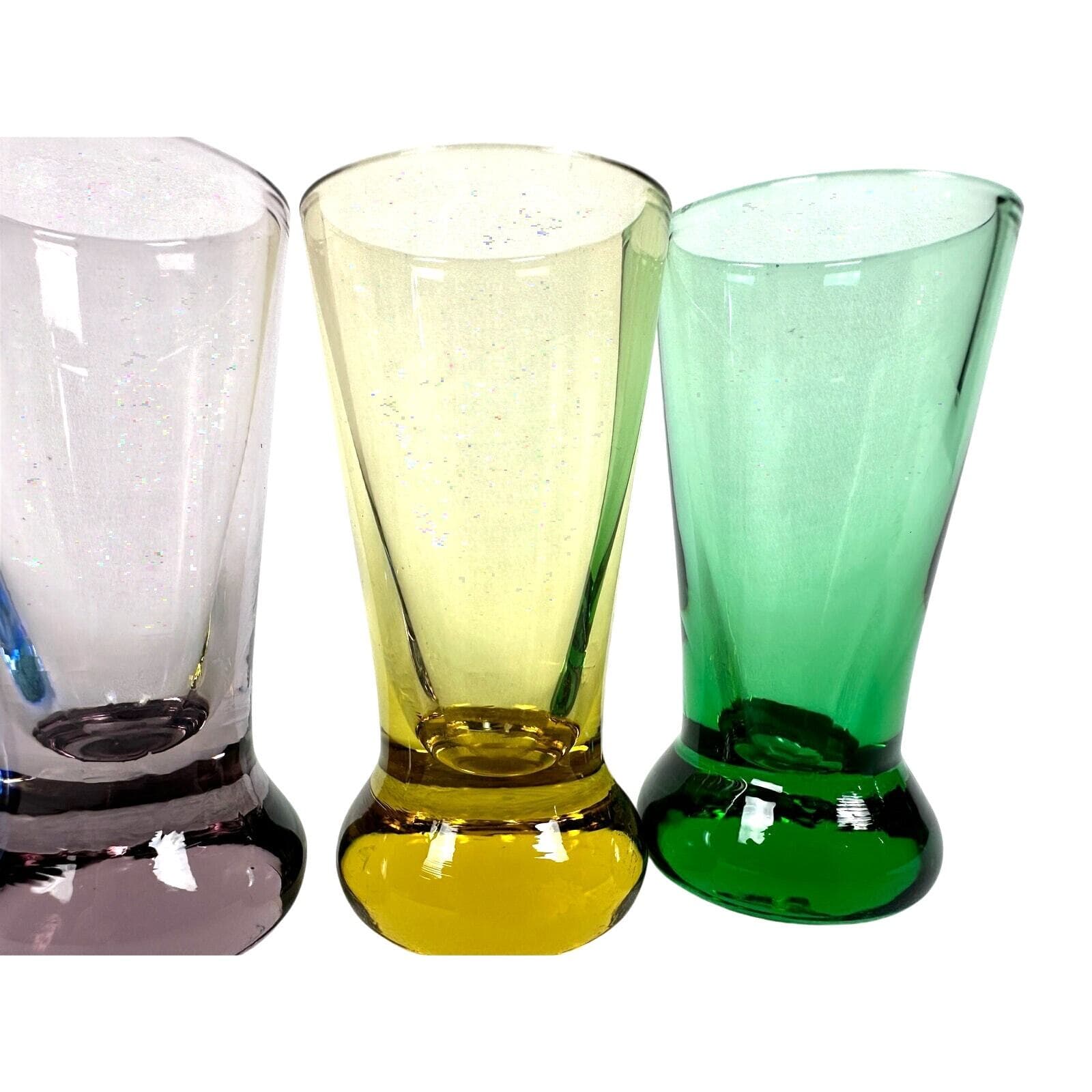 MCM Multicolor Weighted Shot Glasses 3" Tall-Set of 6-Excellent Condition! - Thumbnail 5