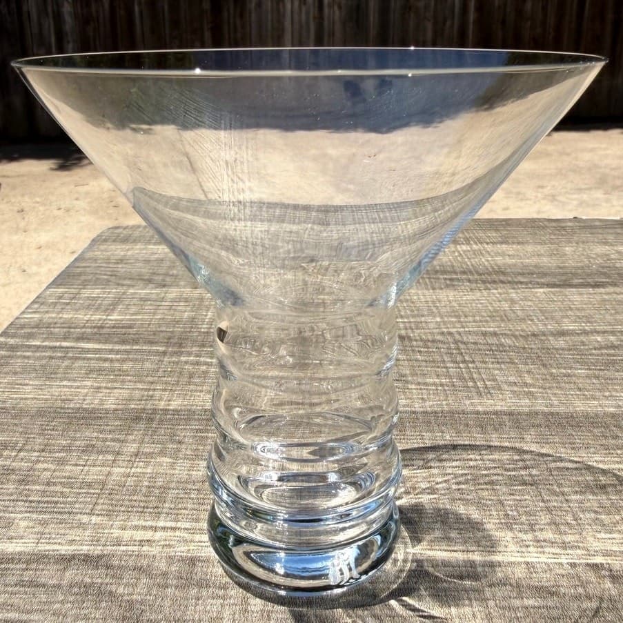 Wow-Retro Riedel Crystal Martini Glasses Ribbed Stem Modernist Cocktail Set of 4 - Thumbnail 10