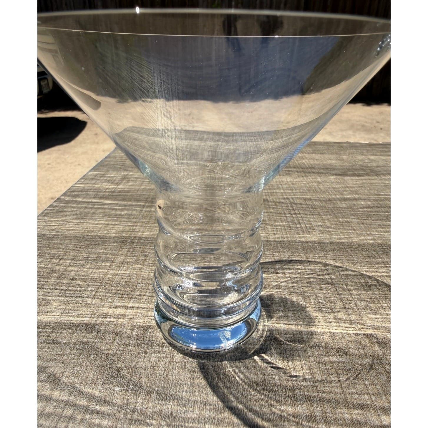 Wow-Retro Riedel Crystal Martini Glasses Ribbed Stem Modernist Cocktail Set of 4 - Thumbnail 11