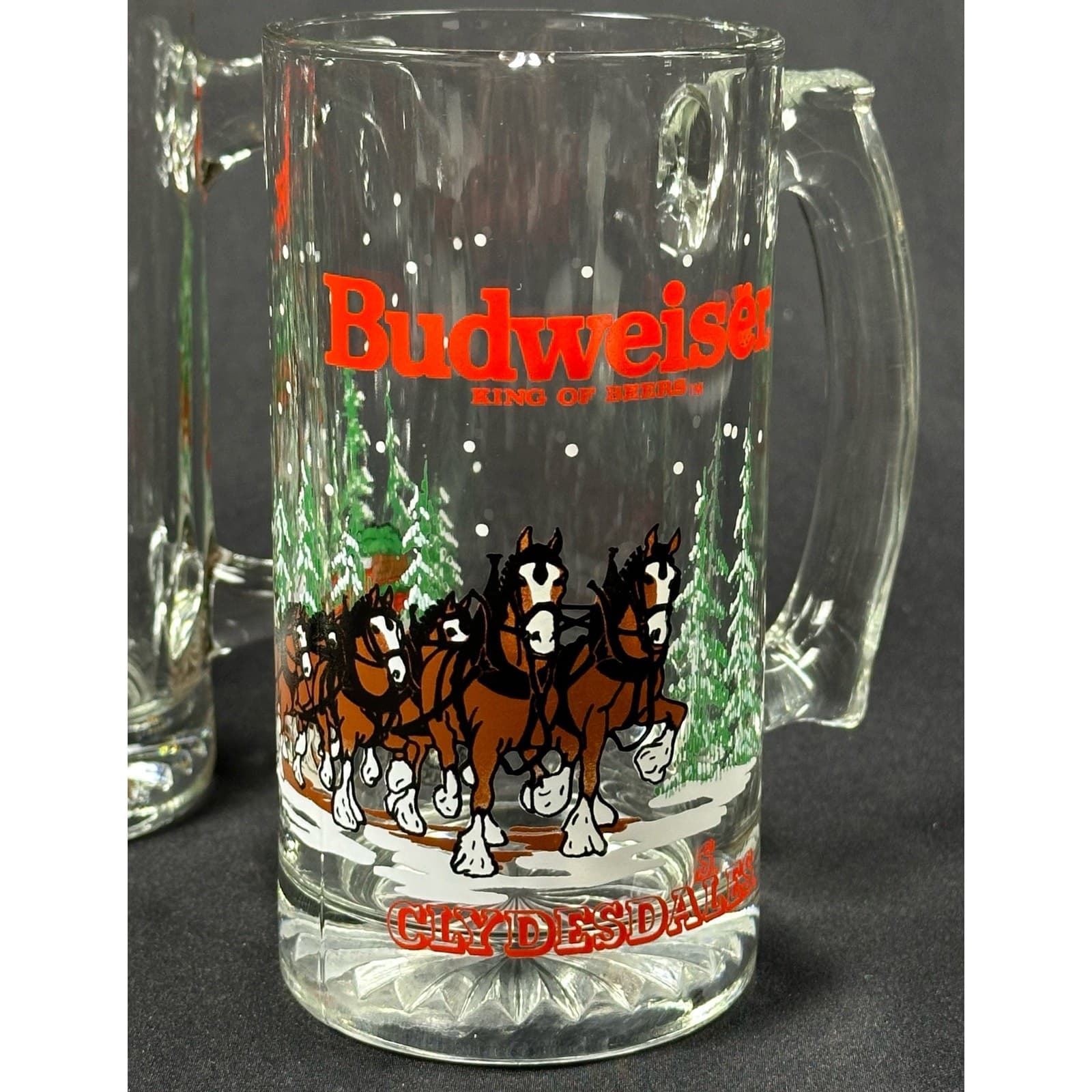 1989 Anheuser Busch Budweiser Clydesdale Christmas Beer Mugs Set of 4 - Thumbnail 2