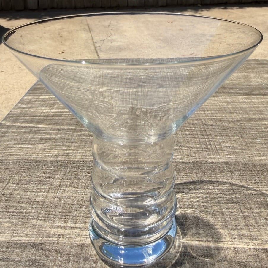 Wow-Retro Riedel Crystal Martini Glasses Ribbed Stem Modernist Cocktail Set of 4 - Thumbnail 13