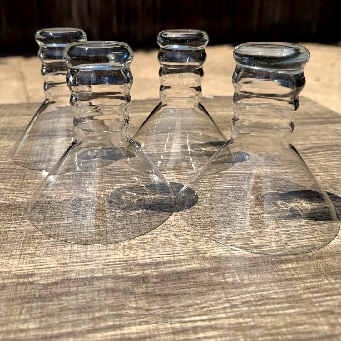 Wow-Retro Riedel Crystal Martini Glasses Ribbed Stem Modernist Cocktail Set of 4 - Thumbnail 17