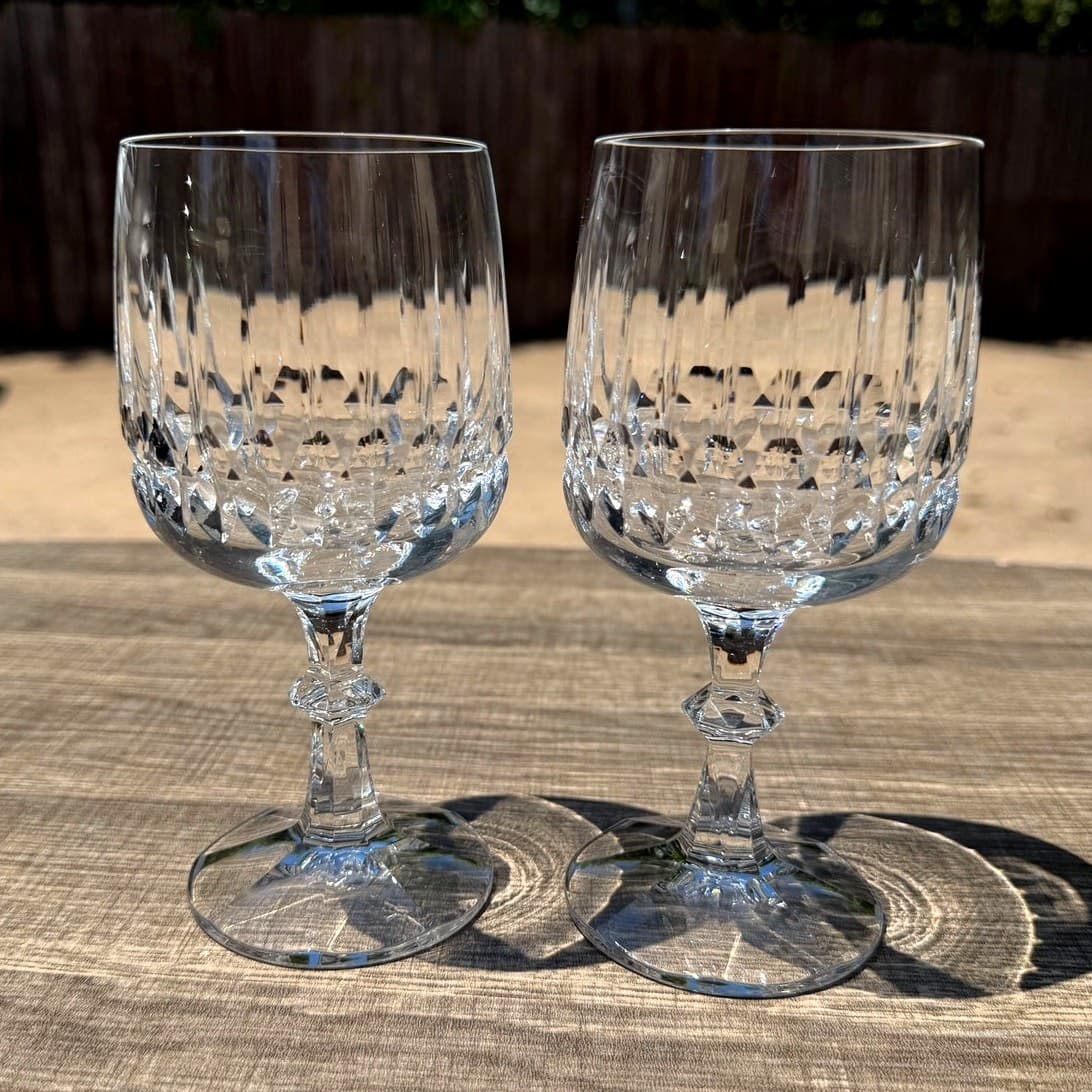 Schott Zwiesel Tango Crystal Water Goblets Glasses Set of 2 Retired Etched Z