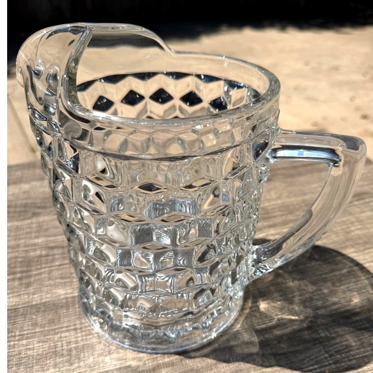 Fostoria American Clear 70 oz Jug Pitcher 2056 Pressed Glass Vintage USA - Thumbnail 2