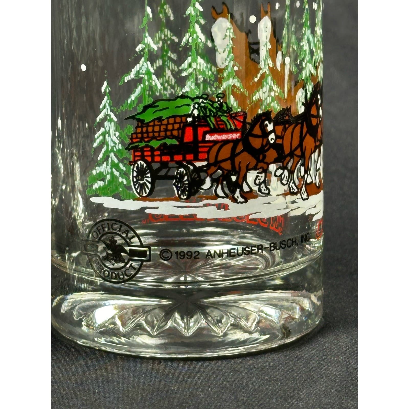 Vintage 1992 Anheuser-Busch Budweiser Clydesdales Christmas Beer Mugs Set of 2 - Thumbnail 4
