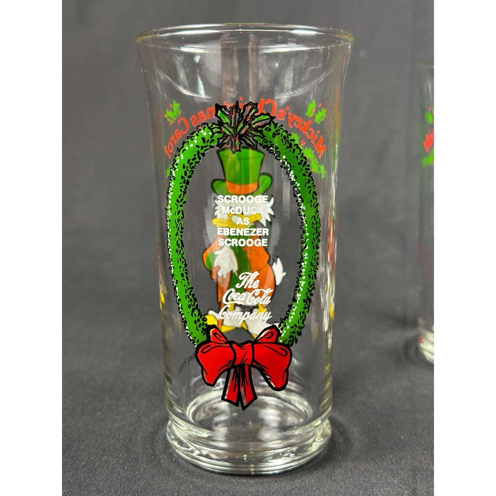1982 Coca-Cola Disney Mickey’s Christmas Carol Scrooge McDuck Set of 4 Glasses - Thumbnail 4