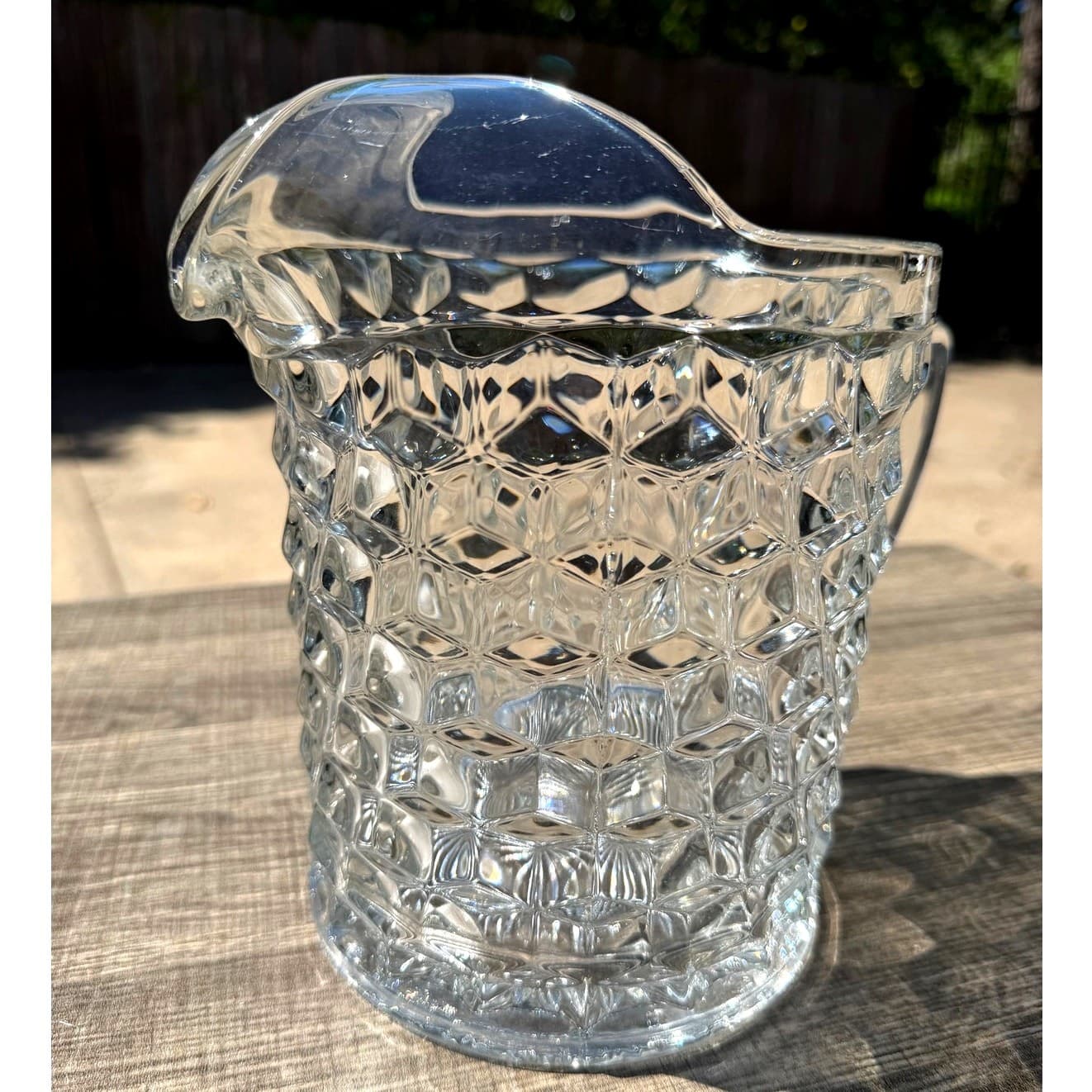 Fostoria American Clear 70 oz Jug Pitcher 2056 Pressed Glass Vintage USA - Thumbnail 9