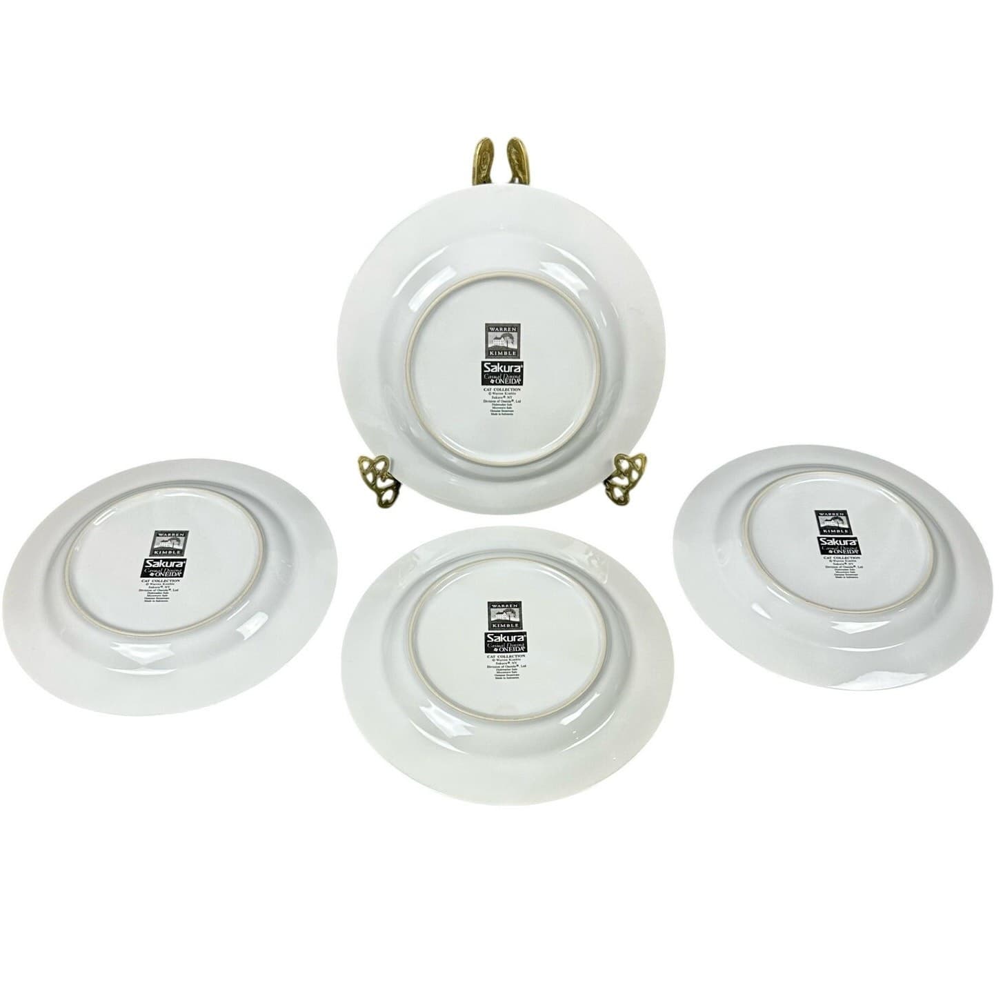Warren Kimball Cat Collection Sakura Oneida 8-1/4" Salad Dessert Plates Set of 4 - Thumbnail 6