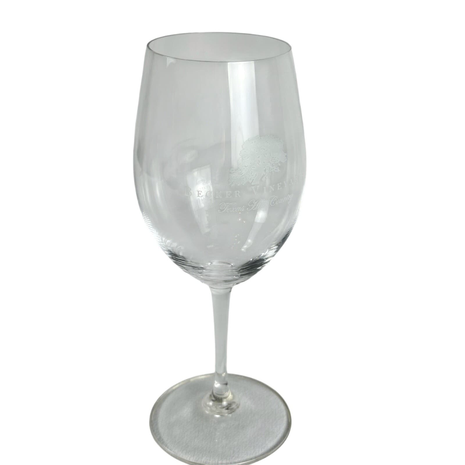 Becker Vineyards Texas Hill Country RIEDEL Degustazione Wine Glass 8.75" EUC - Thumbnail 2