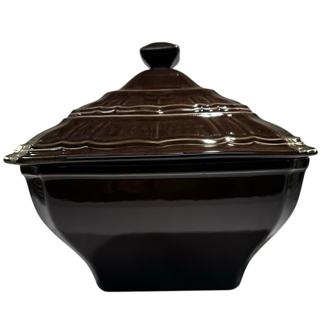 Noble Excellence Toscano Brown Covered Casserole Dish with Lid and 17" Platter - Thumbnail 8
