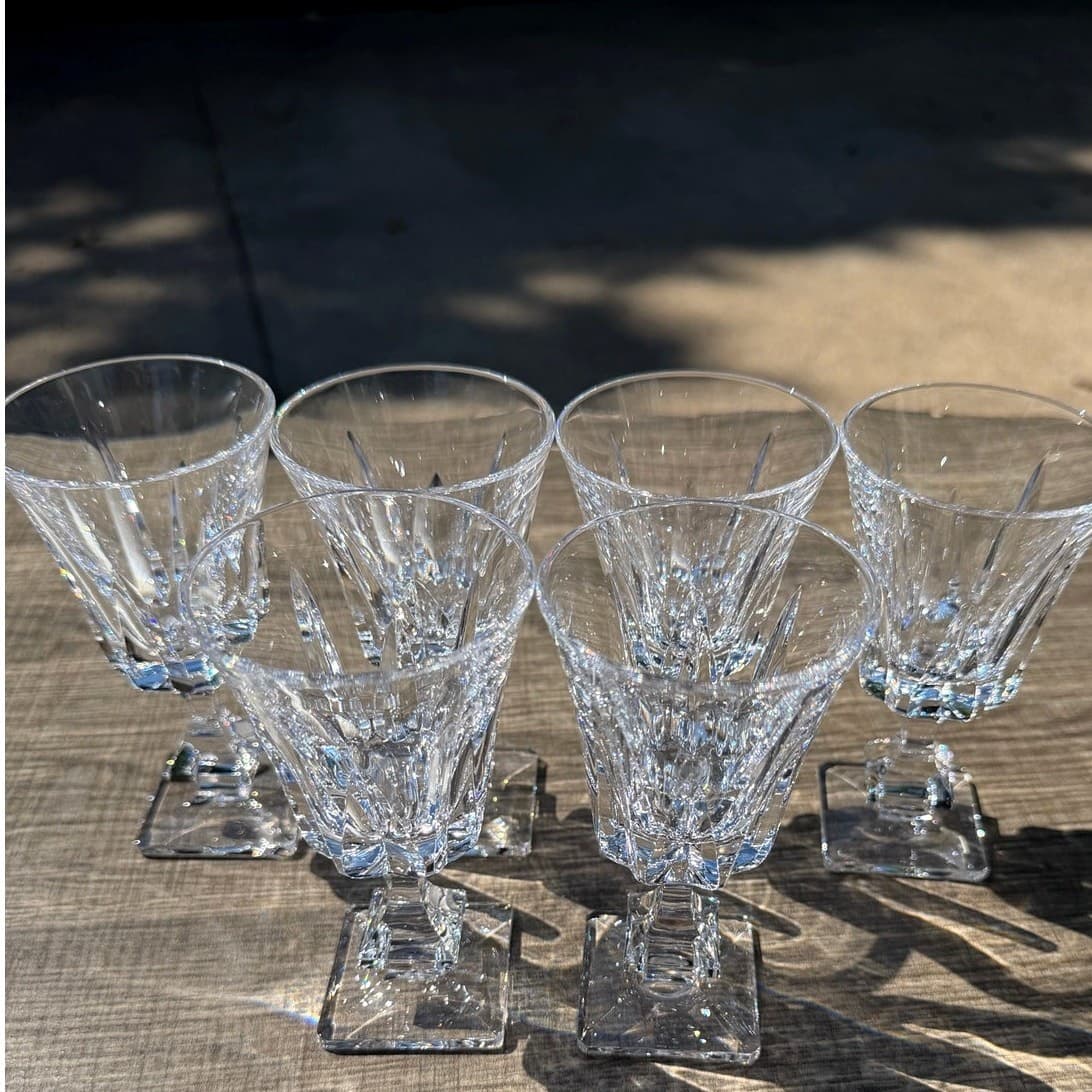 Cristal de Sevres Rare 'Hudson' French Crystal Stemware Glasses w/Box Set of 6 - Thumbnail 9