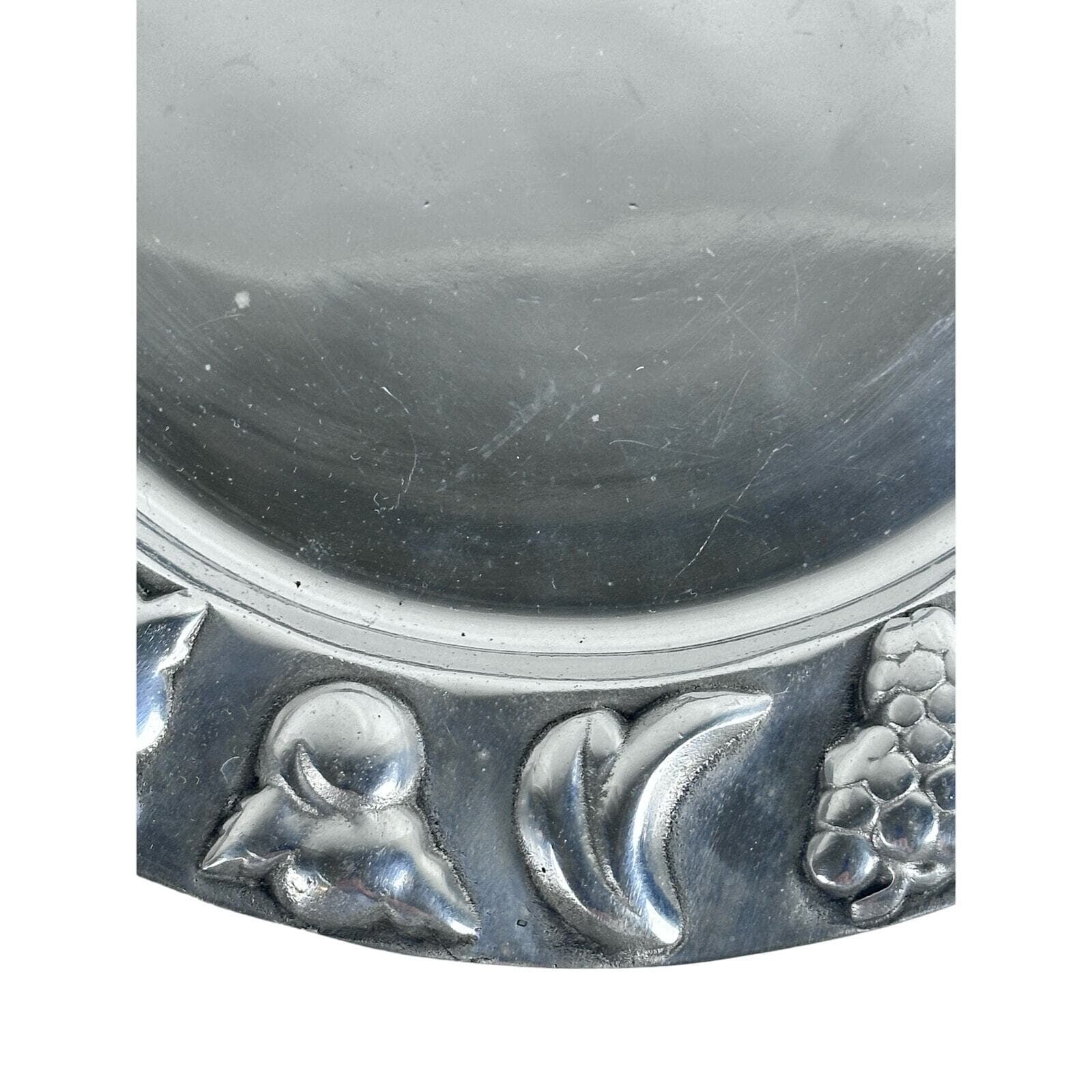 Large Aluminum Round Fruit Embossed Design Serving Platter-Nice! - Thumbnail 6